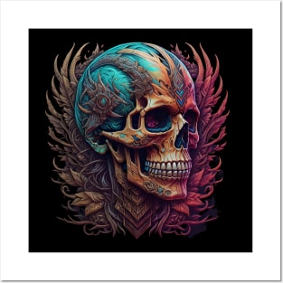 cosmic tribal skull #1 Posters and Art